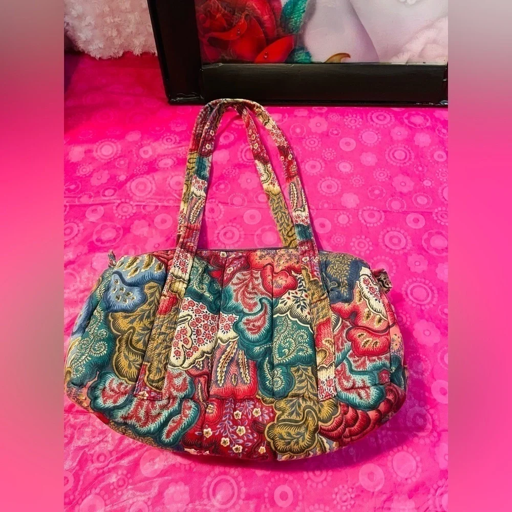 NWOT BOHO GLORIA RAE LADY LOVE GIFTS VINTAGE FLORAL MULTI-COLORED QUILTED TOTE!